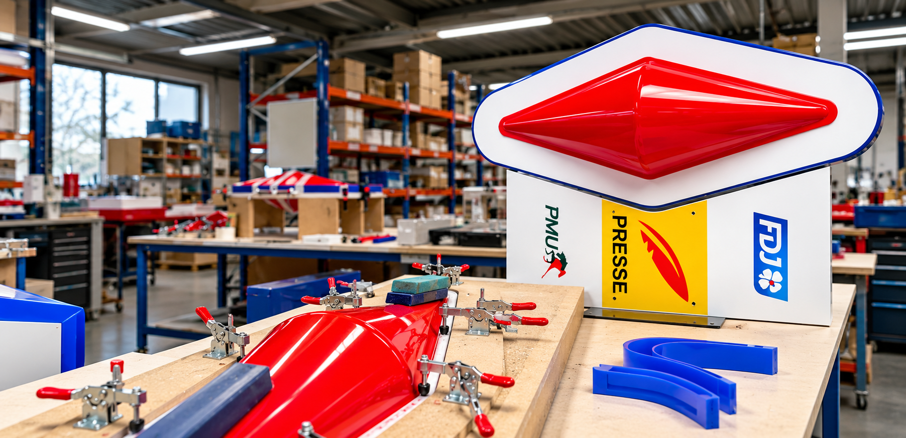 Fabrication de signalétique et d'enseignes presse en atelier par le Groupe Signe Distinctif